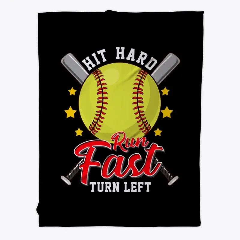 Softball Lover Gift - Hit Hard, Run Fast